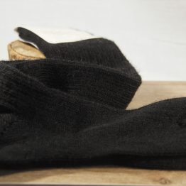 chaussettes longues en mohair français noir