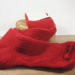 chaussettes longues en mohair français rouge grenade