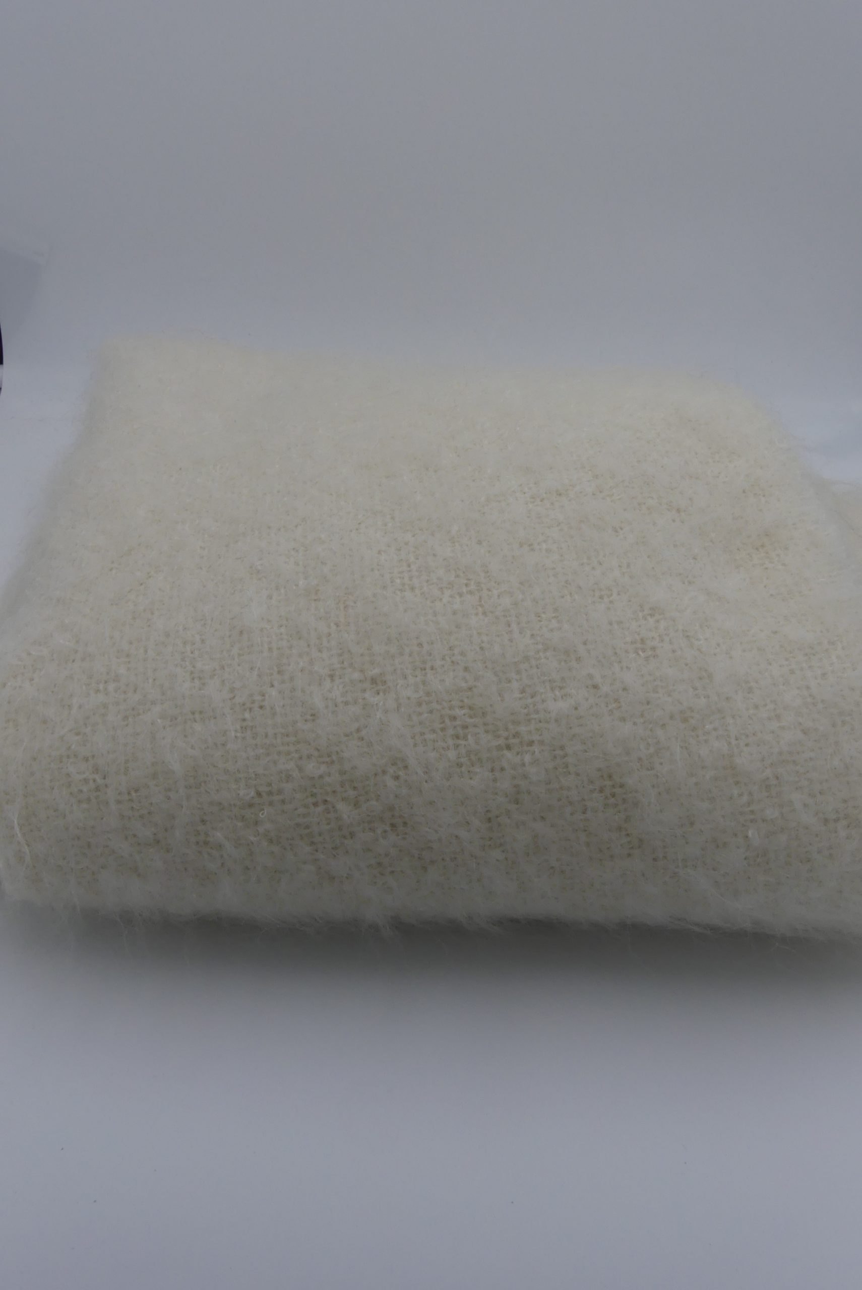 plaid en mohair écru