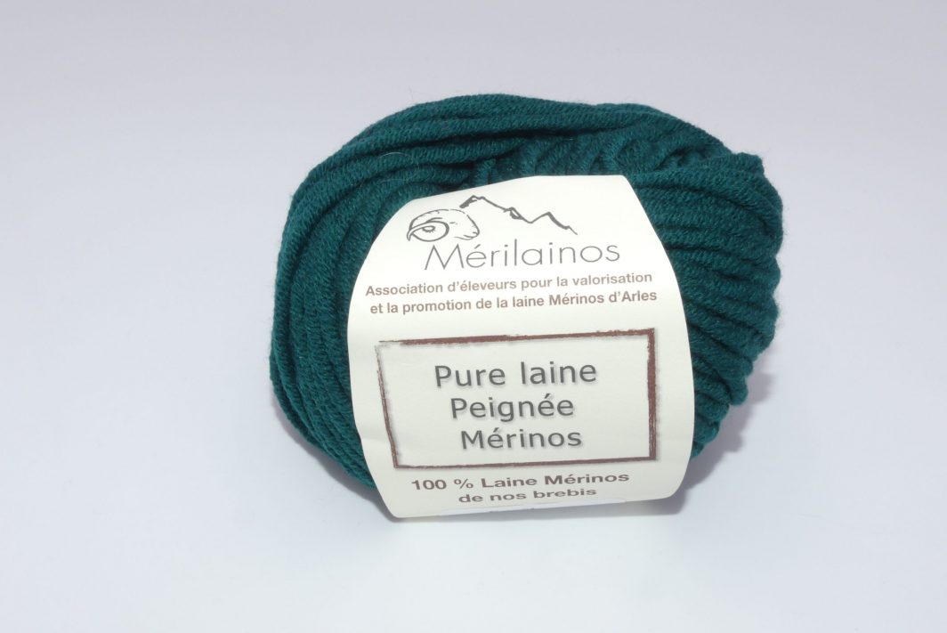 pelote de laine mérinos peignée forêt 12 brins