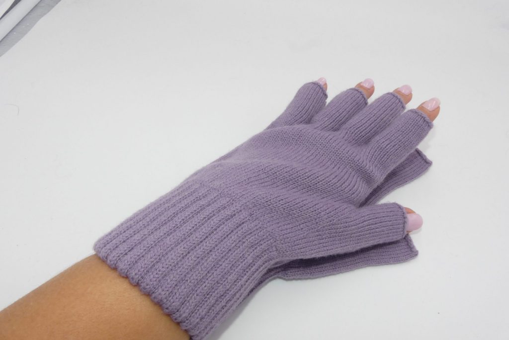 mitaines mérinos lilas