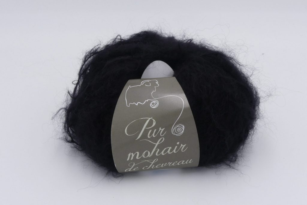 pelote de laine mohair pur mohair de chevreau caresse noir