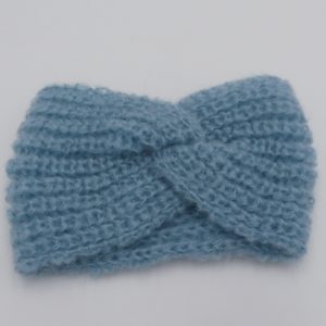 bandeau croisé pur mohair caresse bleu baltique