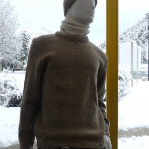 pull col rond en laine de bizet