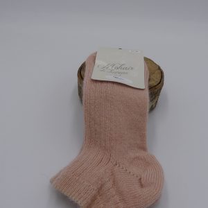 socquettes en mohair rose coton