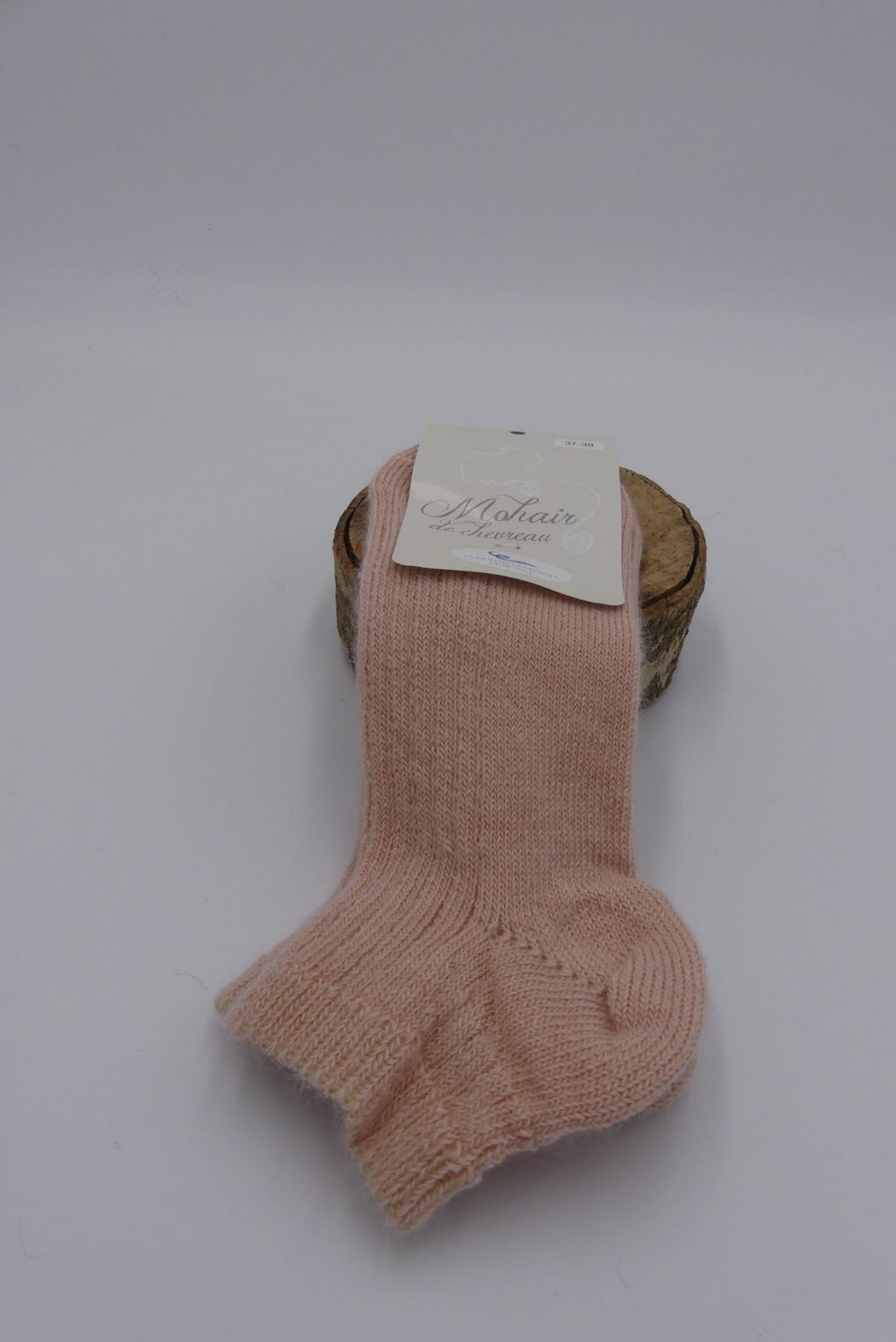 socquettes en mohair rose coton