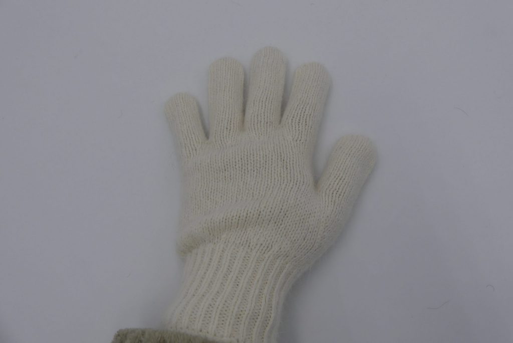 gants basiques en laine angora écru