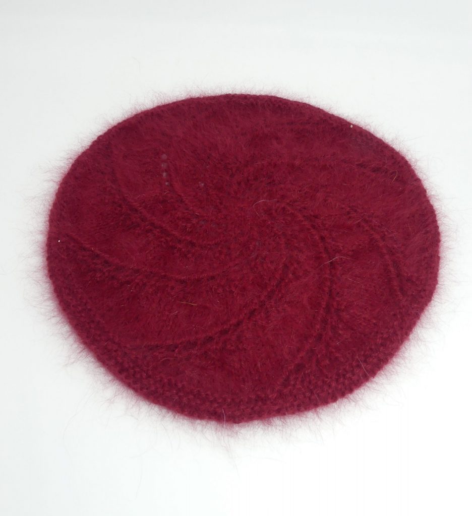béret angora bordeaux