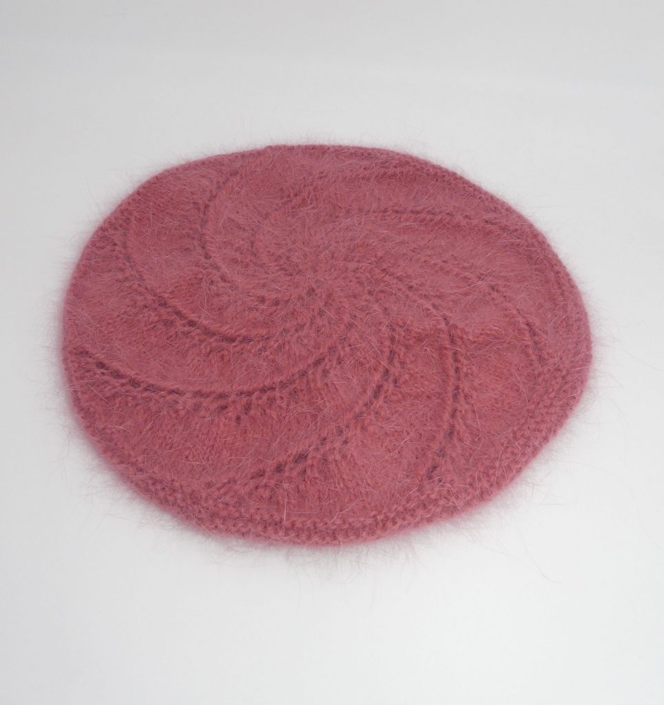 béret angora vieux rose