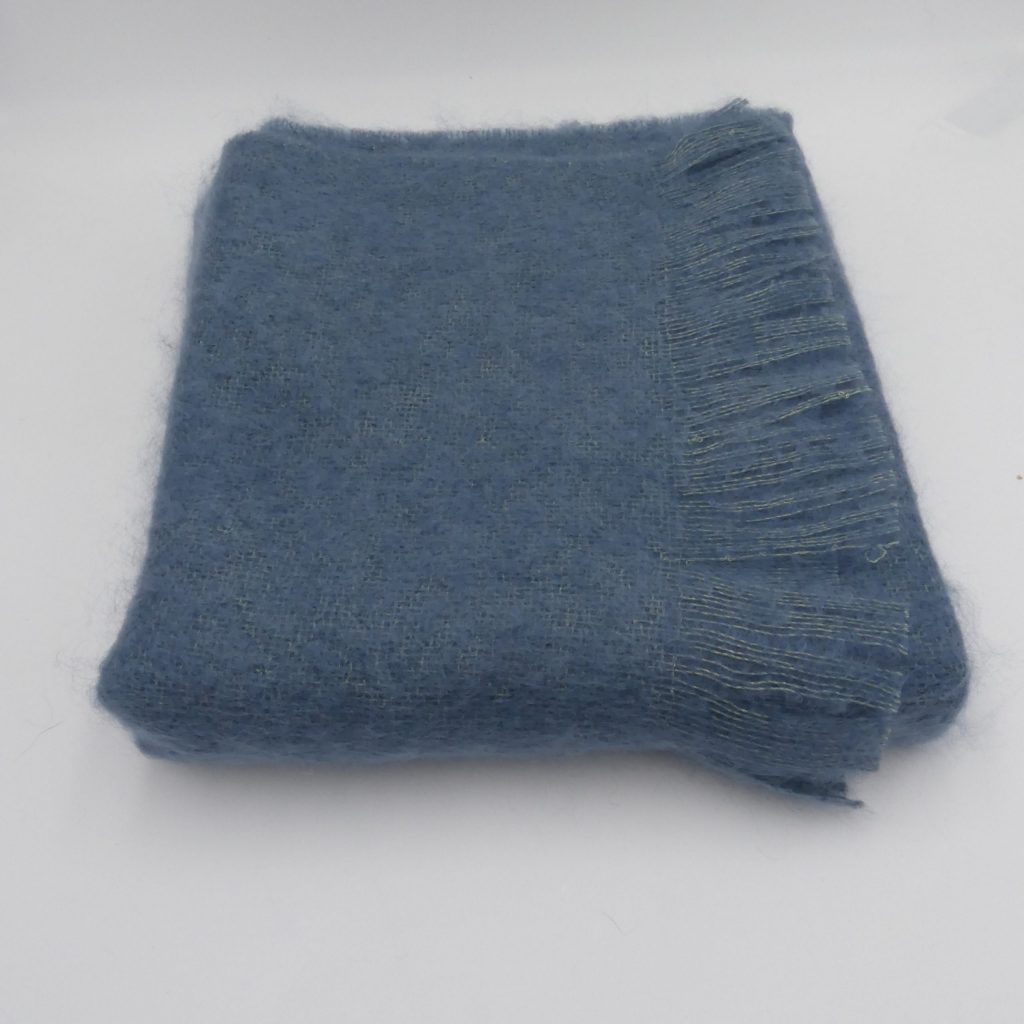 étole en mohair et soie tissée écume