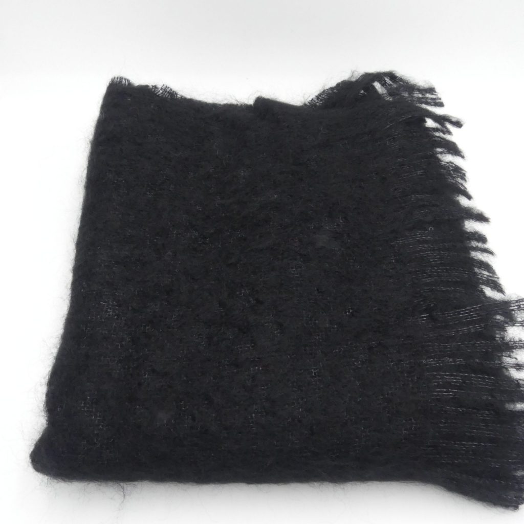 étole en mohair et soie tissée noir
