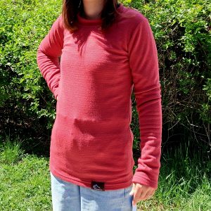sous pull manches longues col rond mérinos cochenille (3)