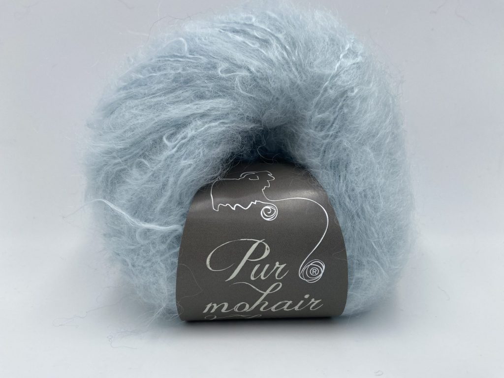 pelote pur mohair bleu pastel