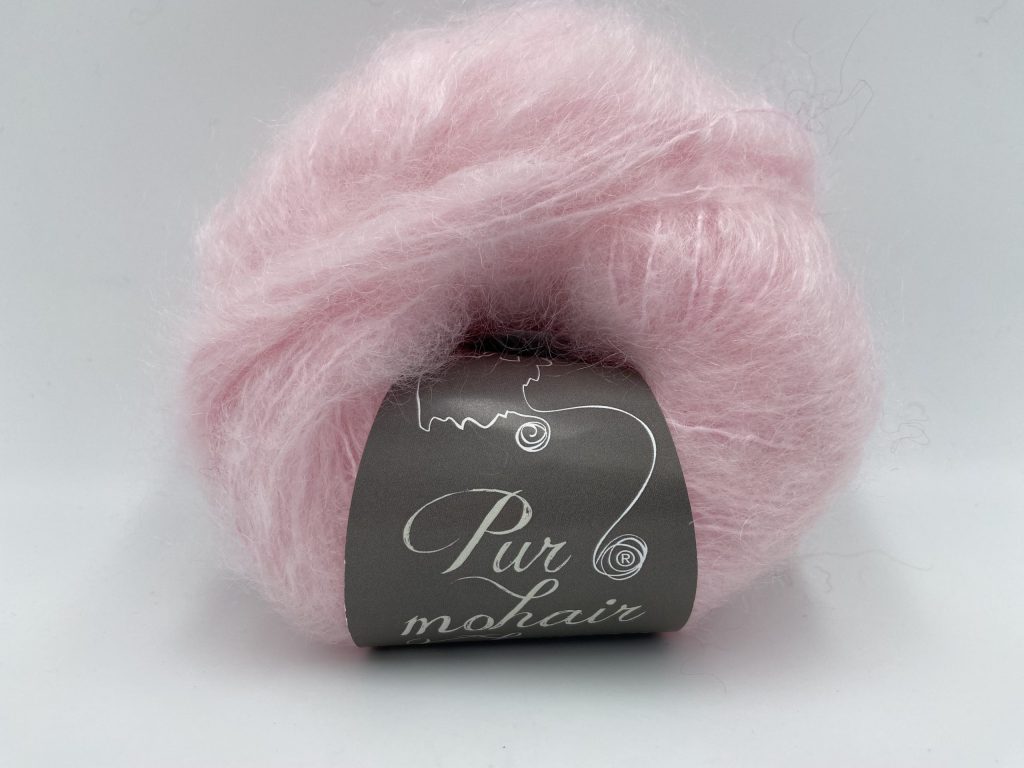 pelote pur mohair rose poudre