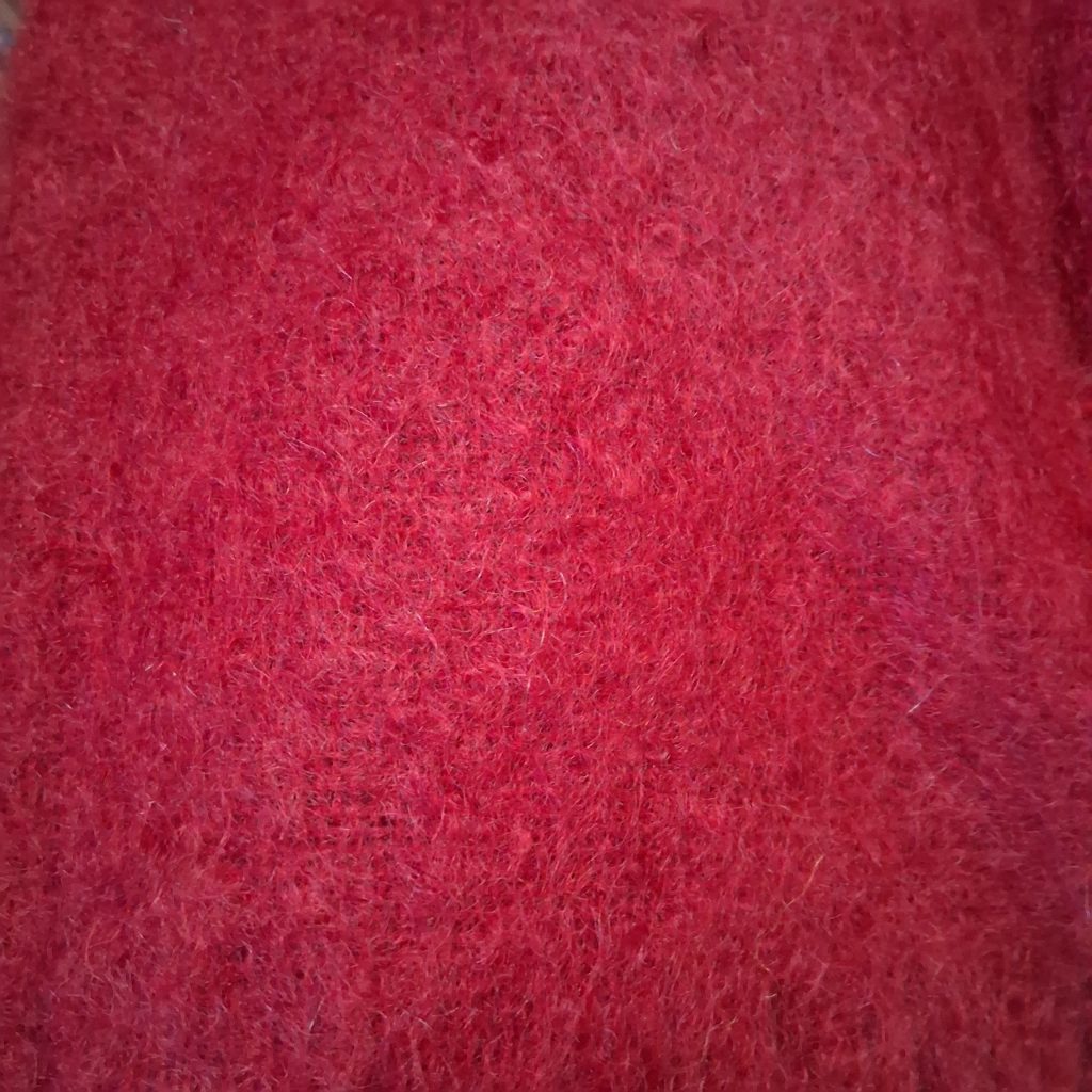 plaid mohair et soie rouge grenade