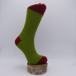 chaussettes en laine mohair anis et écureuil