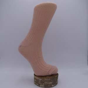 chaussettes en laine mohair rose coton