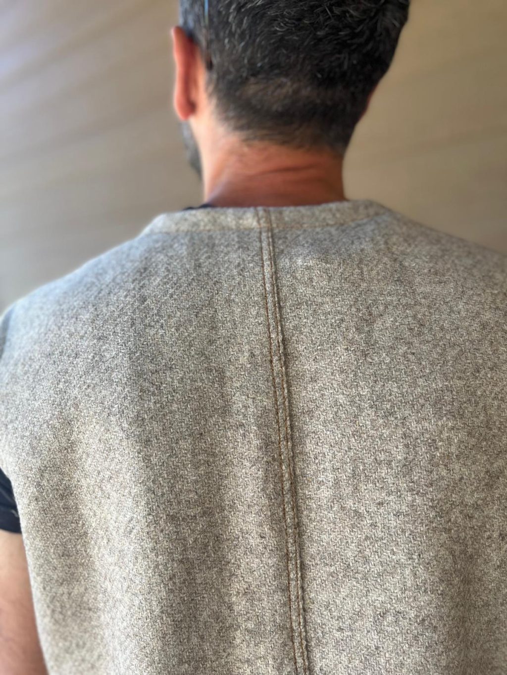 gilet 100% laine de bizet de dos