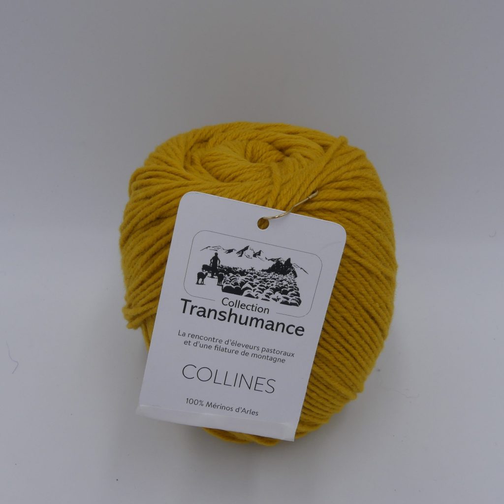 pelote de laine mérinos peignée collection transhumance jaune d'or