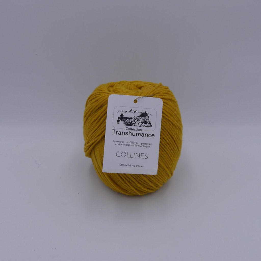 pelote de laine mérinos peignée collection transhumance jaune d'or