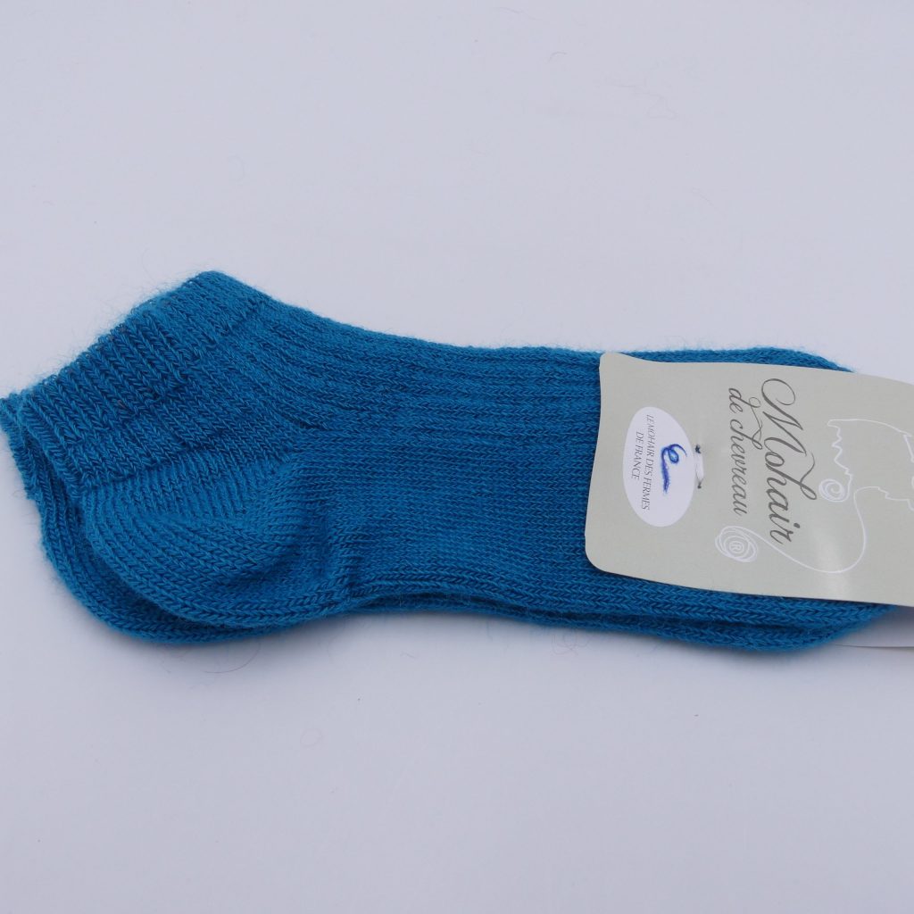 socquettes en laine mohair lagon