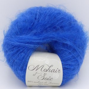 pelote de laine mohair et soie diva bleu royal