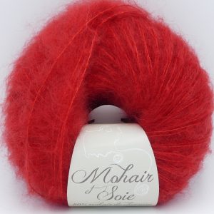 pelote de laine mohair et soie diva cerise