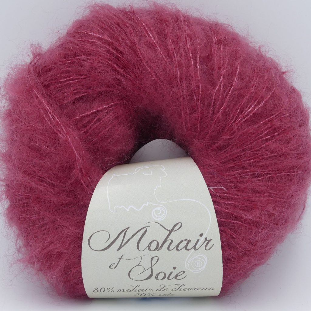 pelote de laine mohair et soie diva griotte