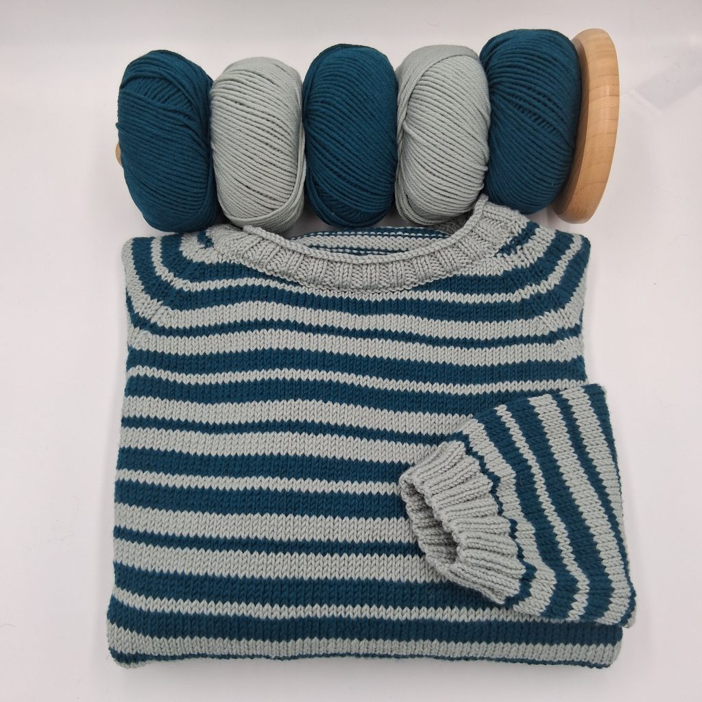 pull rayé en laine mérinos